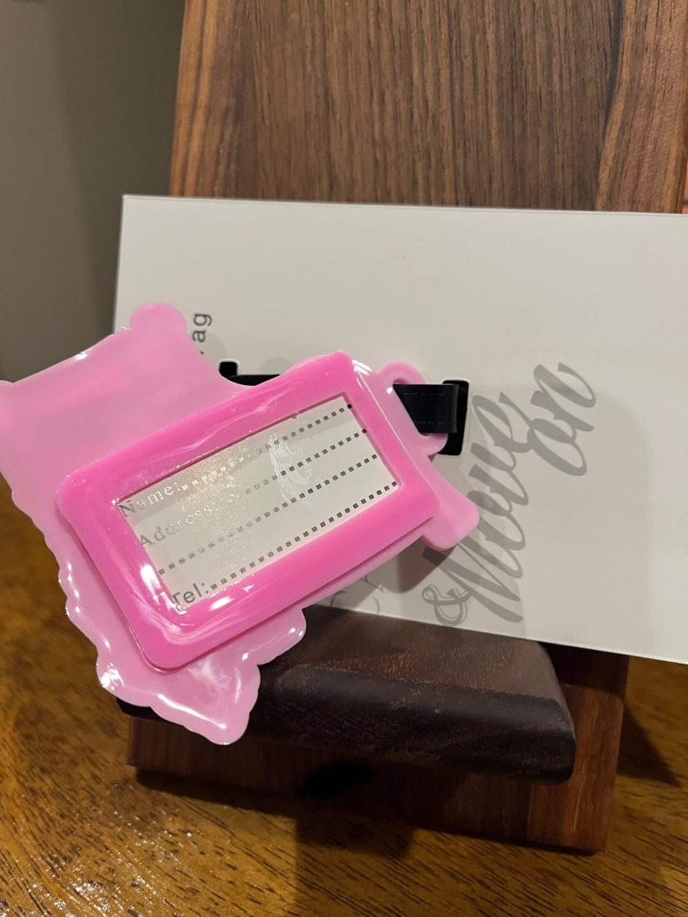 Luggage Tag "Put it Back It's Mine!" Pink & White - Picture 3 of 4